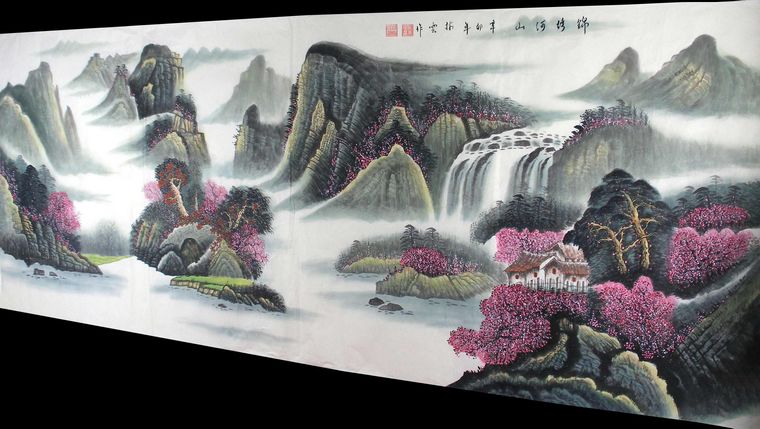 小八尺山水畫作品